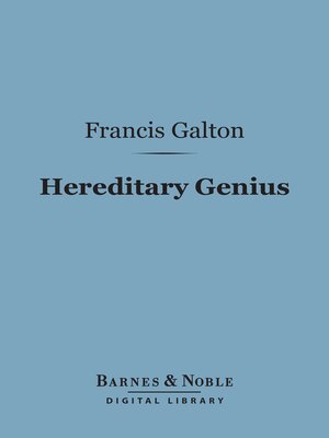 cover image of Hereditary Genius (Barnes & Noble Digital Library)
